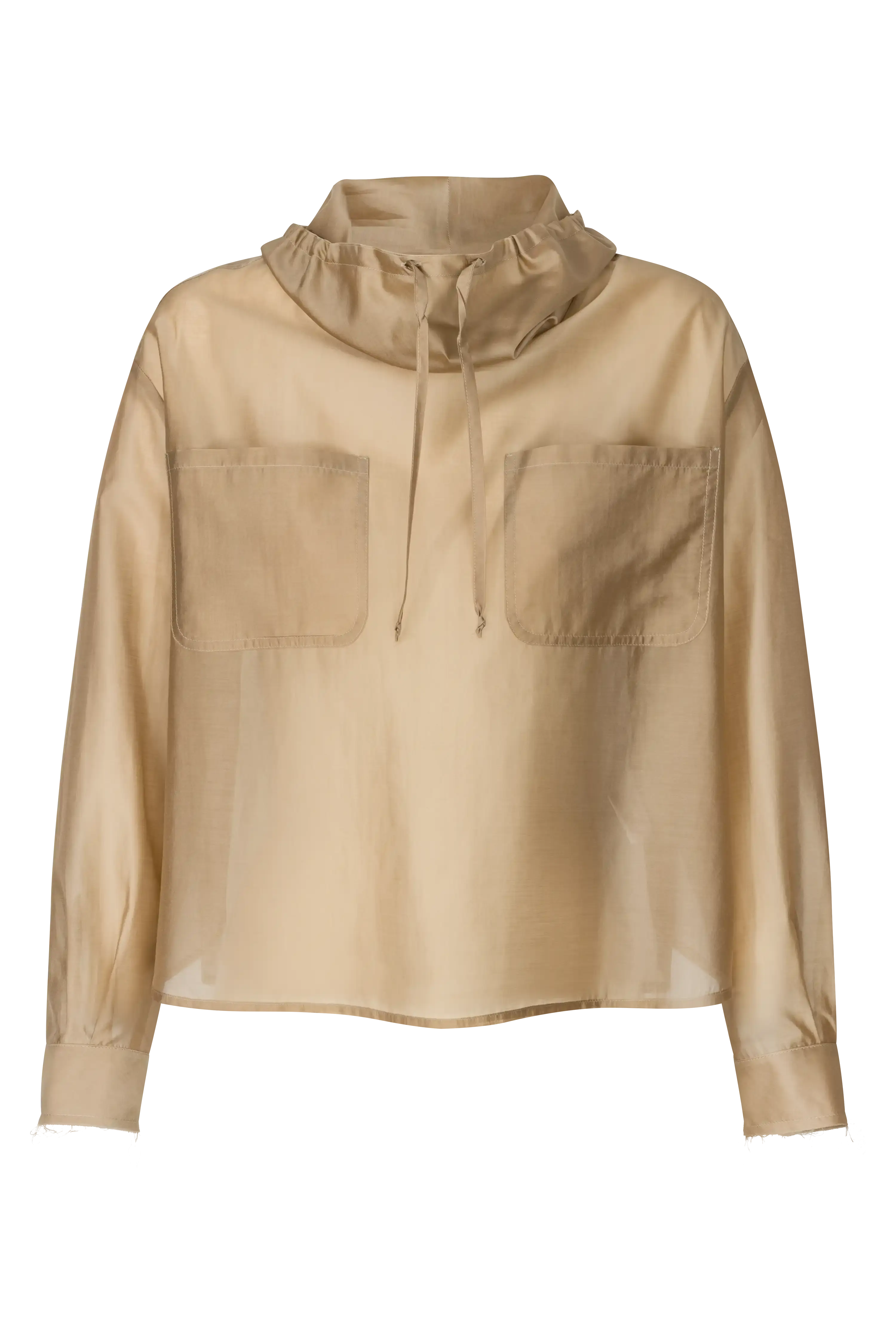 Organzabluse mit Stehkragen&Kordelzug VON&ZU