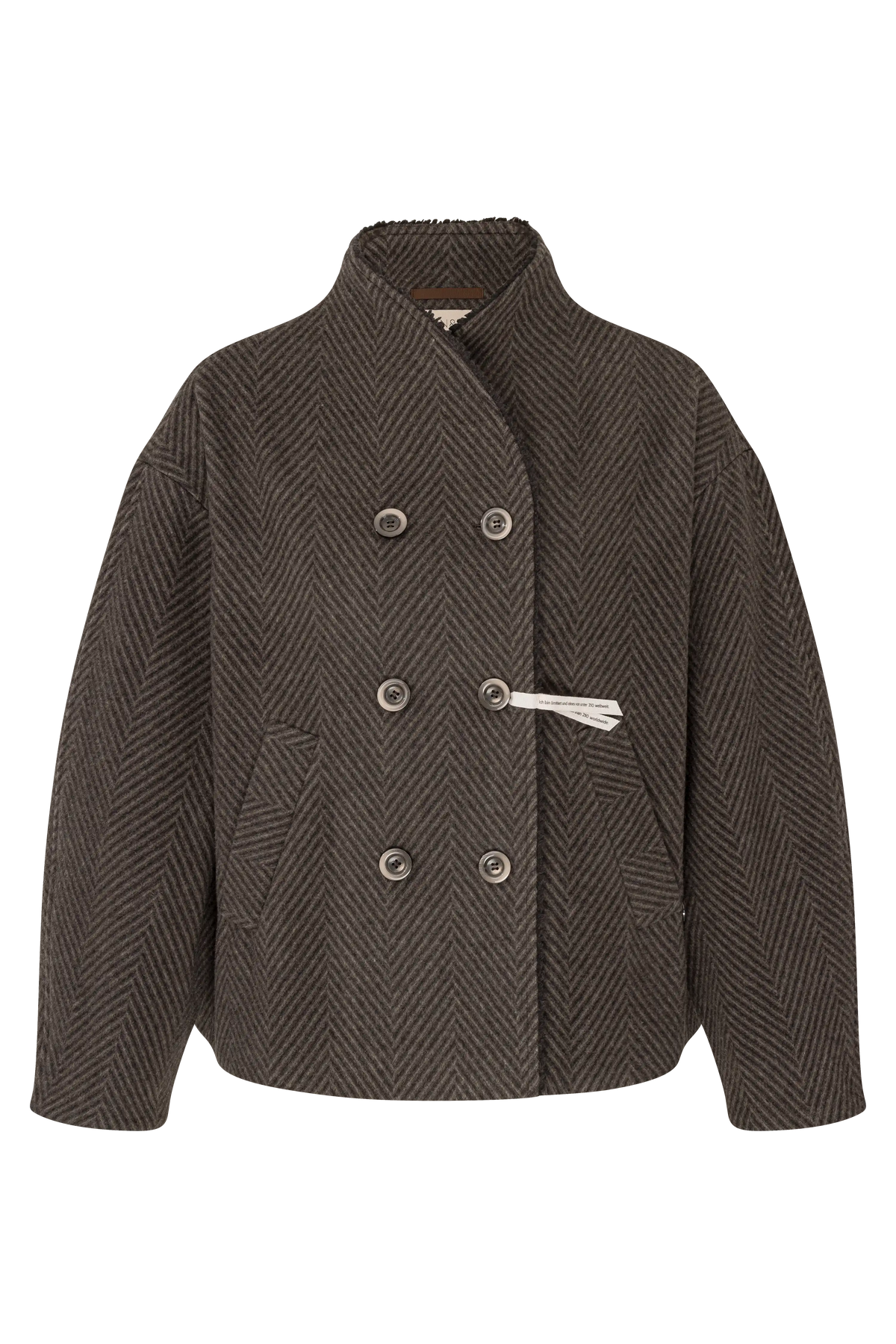 Kurze Wolljacke im Fischgrat