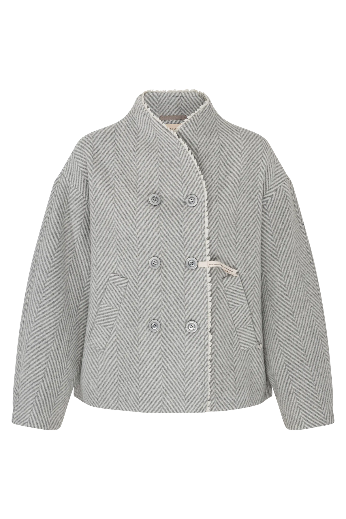 Kurze Wolljacke im Fischgrat
