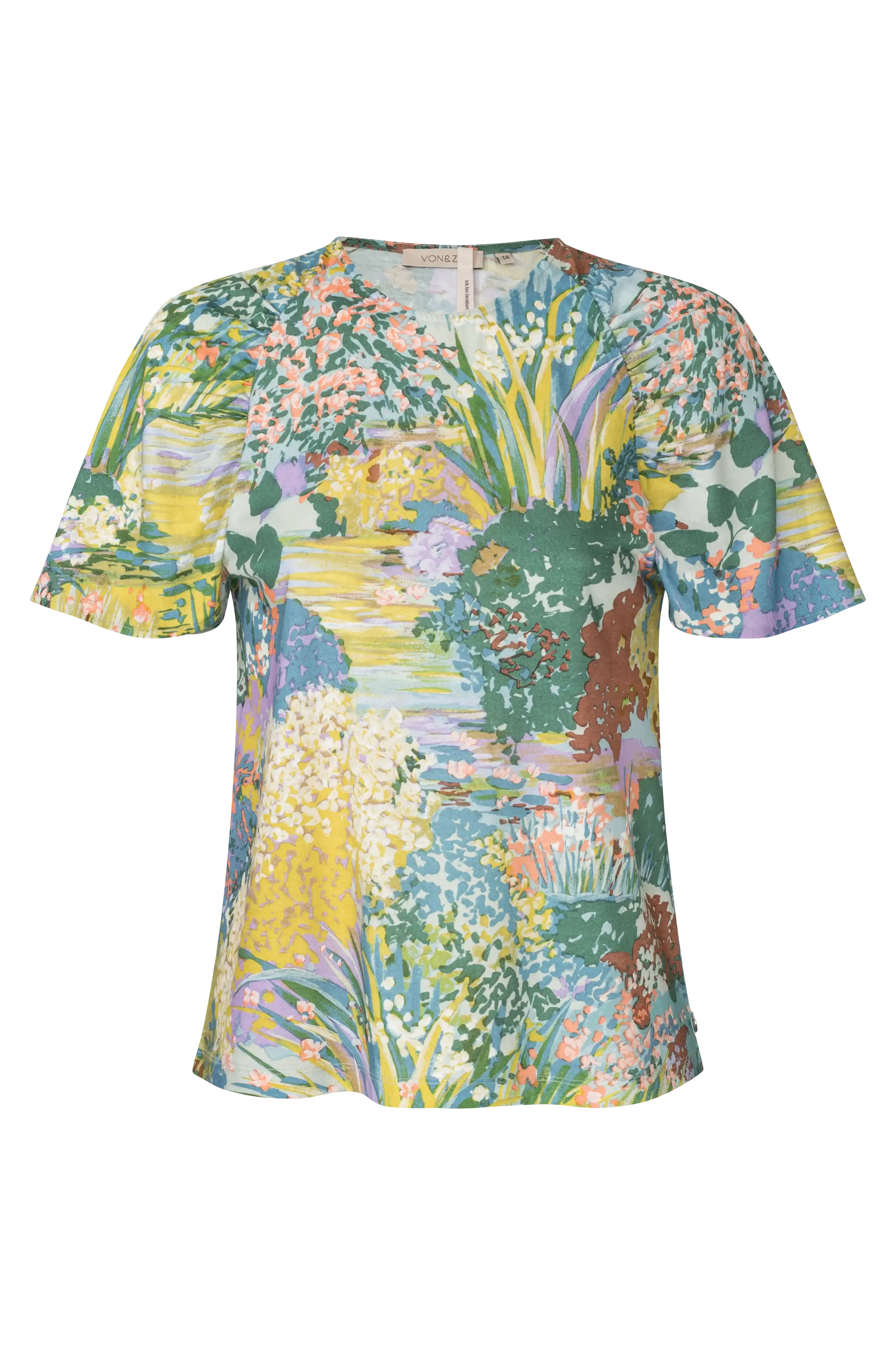 T-shirt mit gerafften Raglanärmeln VON&ZU