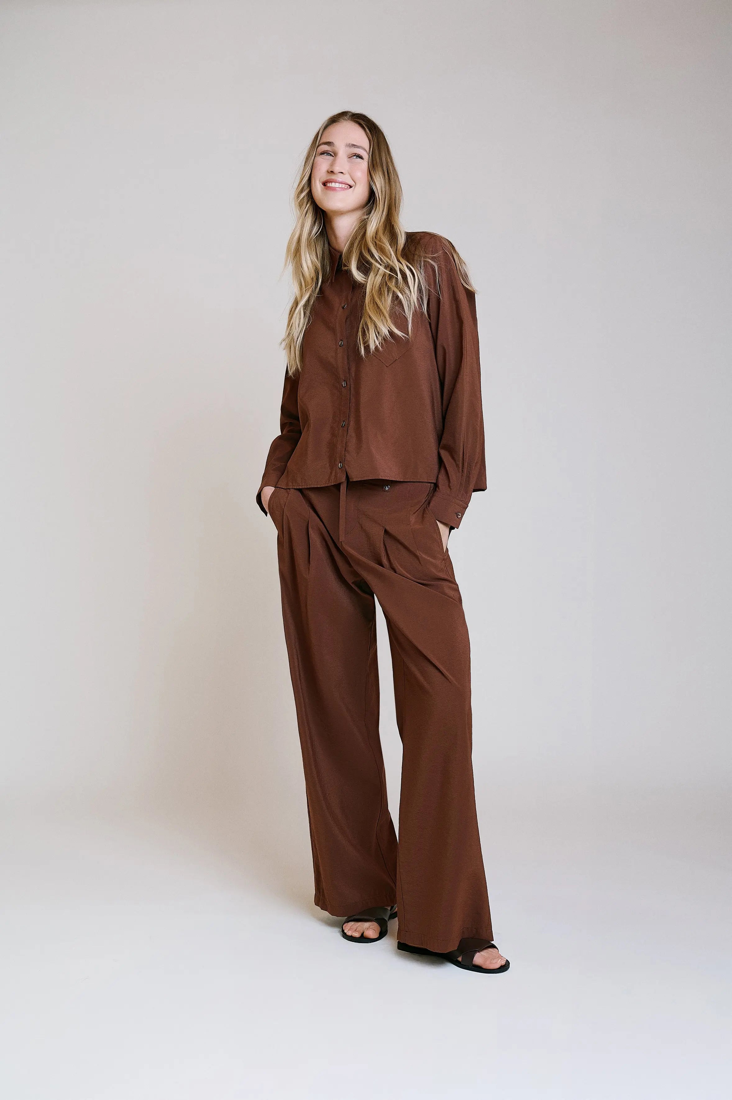 Weite Popelinehose VON&ZU